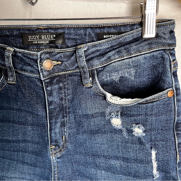 Judy Blue Jeans Womens 5 27 Boyfriend Fit Distressed Denim Stretch Jean JB88220 - Picture 4 of 16